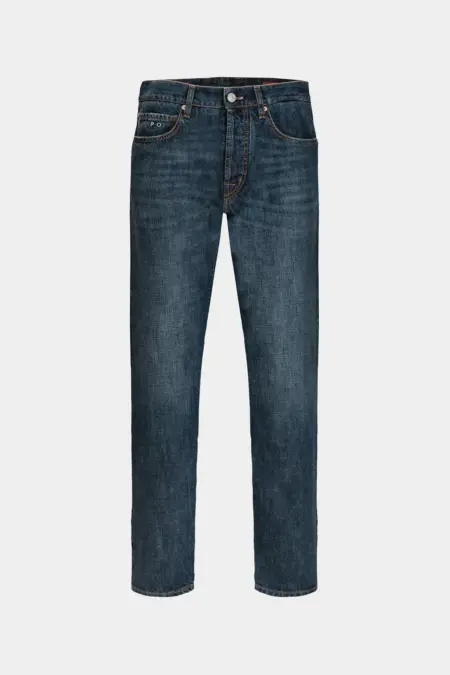 JEANS 5 TASCHE DANTE STRAIGHT IN DENIM CIMOSATO BLU MEDIO