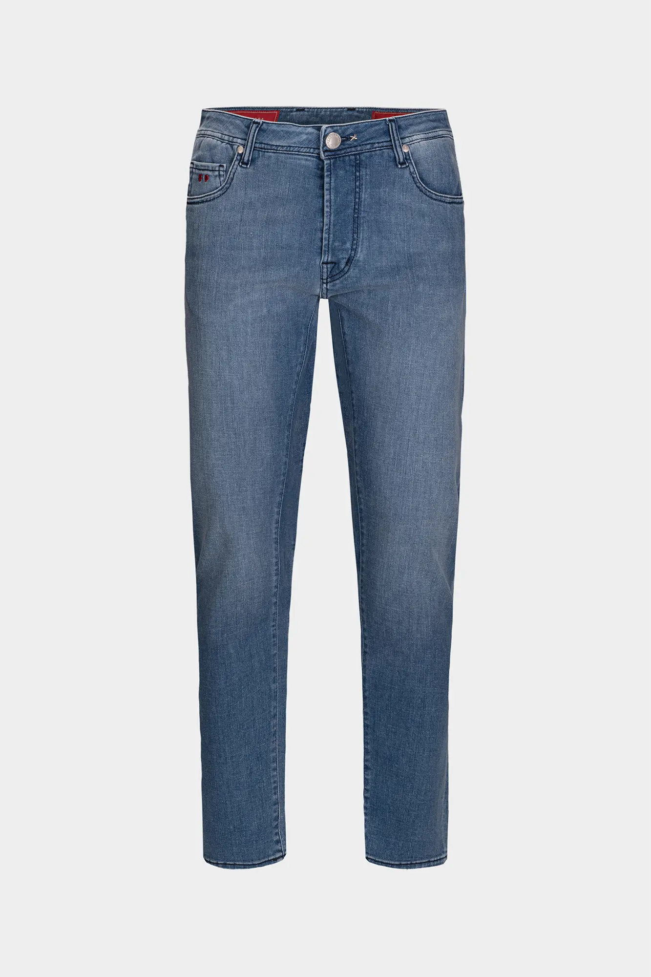 JEANS 5 TASCHE BRANDO CARROT IN DENIM RELAX BLU CHIARO - FILO BLU
