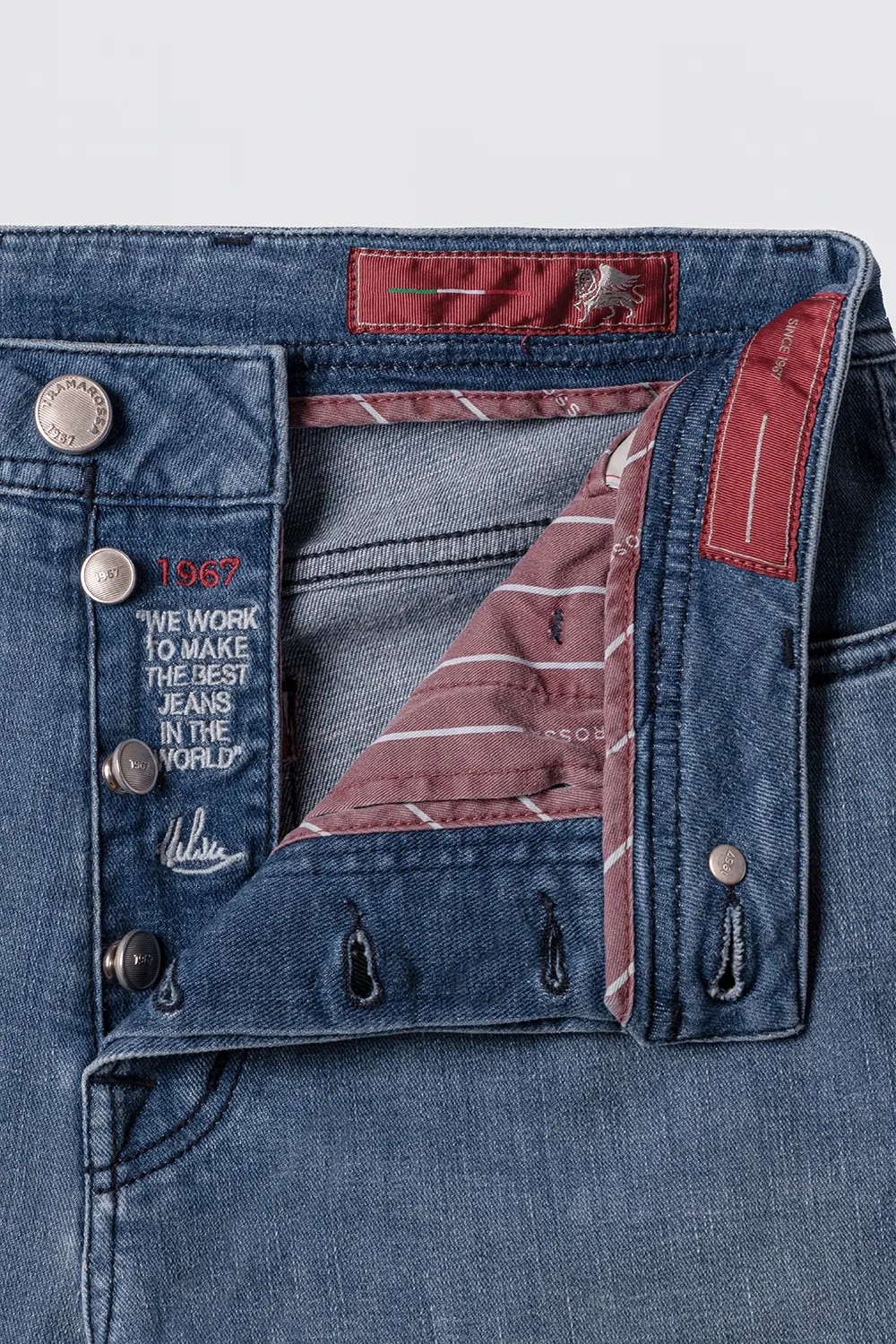 JEANS 5 TASCHE BRANDO CARROT IN DENIM RELAX BLU CHIARO - FILO BLU - immagine 4
