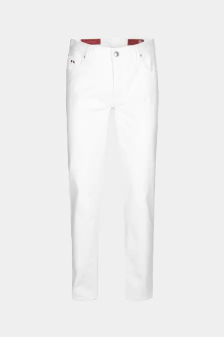 JEANS 5 POCKETS LEONARDO SLIM IN WHITE BULL